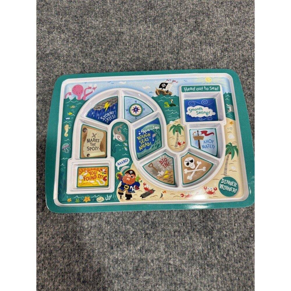 GENUINE FRED “Pirate” Dinner Winner Kids Plate – Melamine Game Tray- Fussy Eater